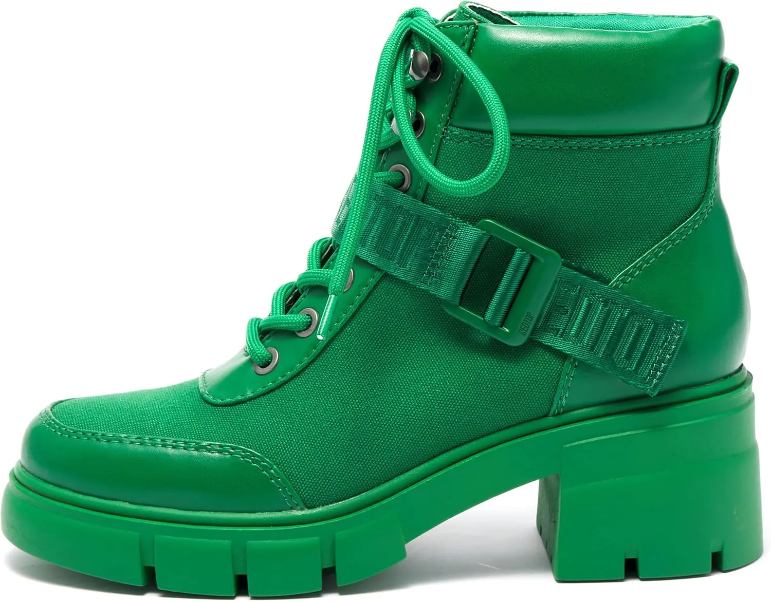 REDTOP Women's Combat Boots Chunky Lug Sole Ankle Boots Lace Up Buckle Casual Shoes