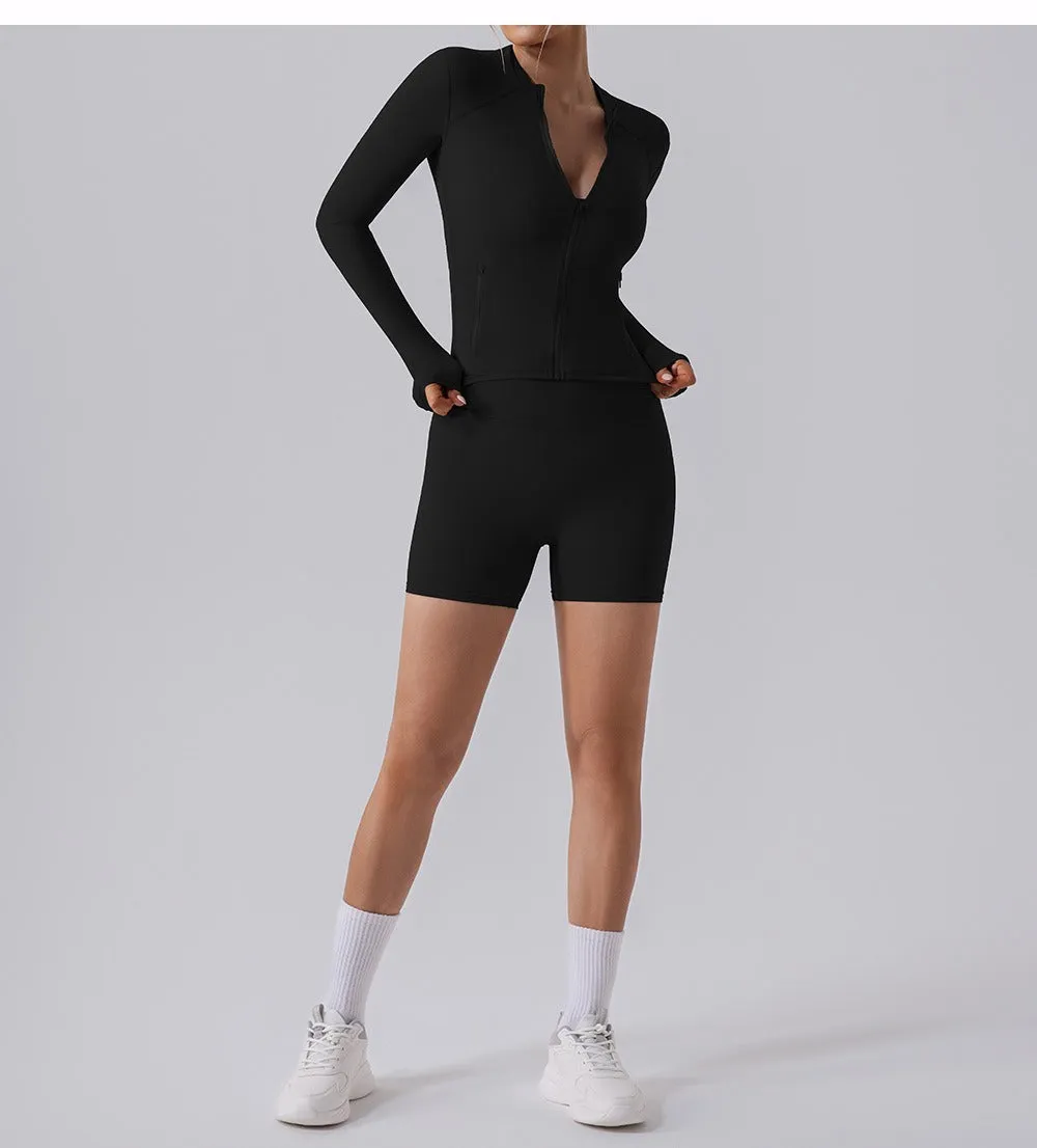 Regina Longsleeve Zip Top & Shorts Set