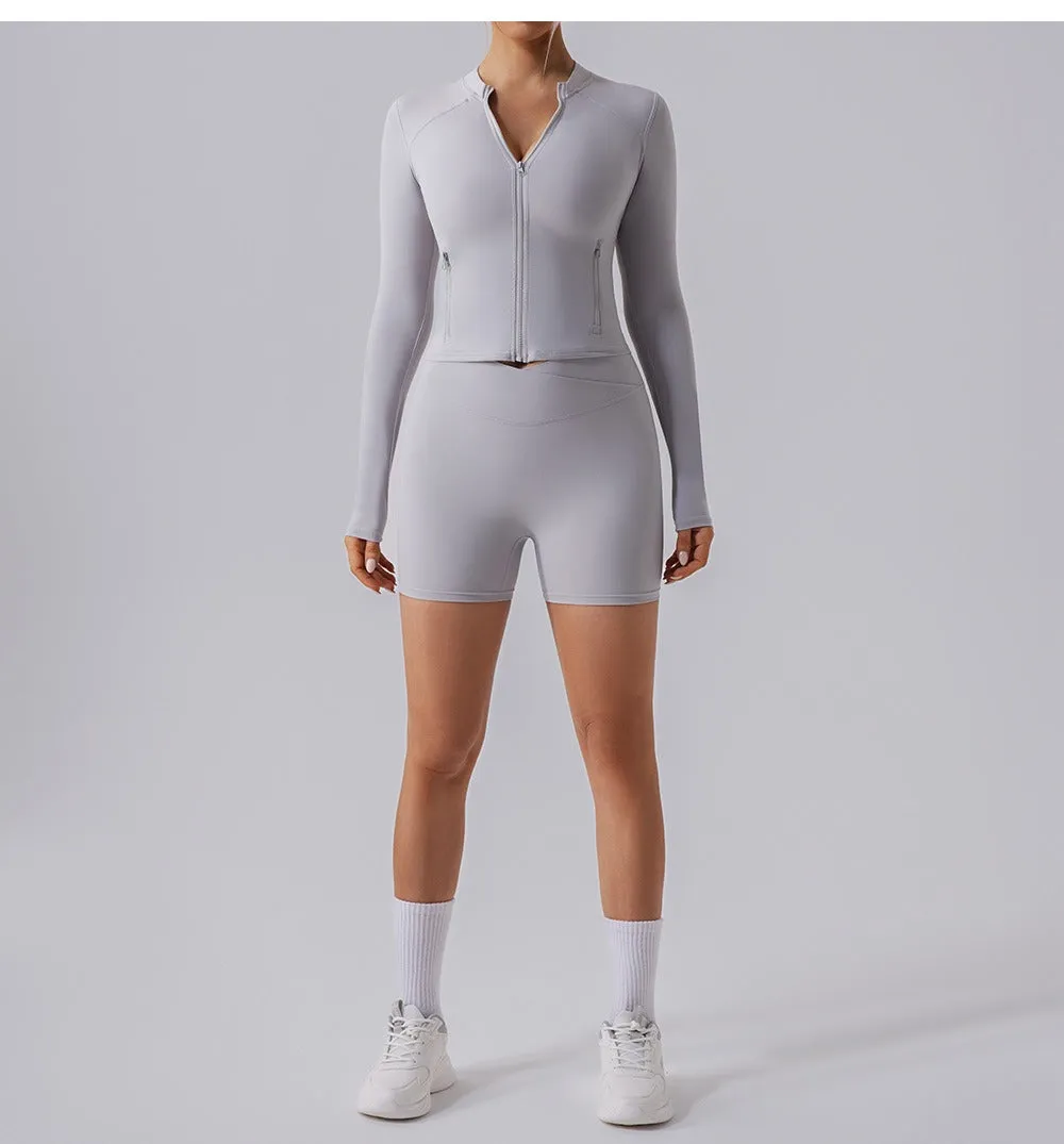 Regina Longsleeve Zip Top & Shorts Set