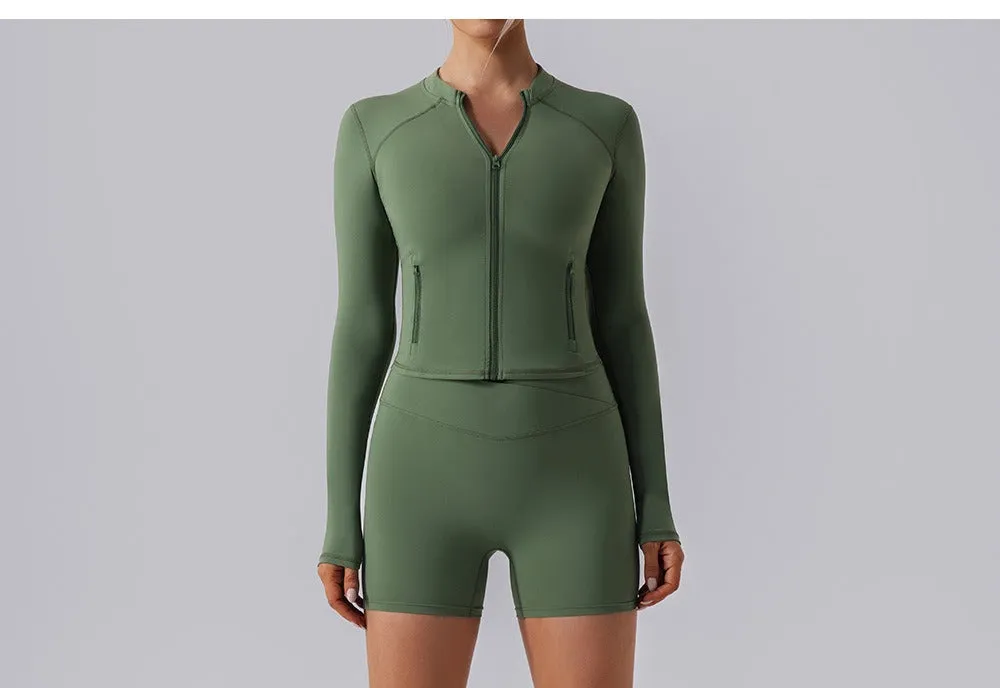 Regina Longsleeve Zip Top & Shorts Set