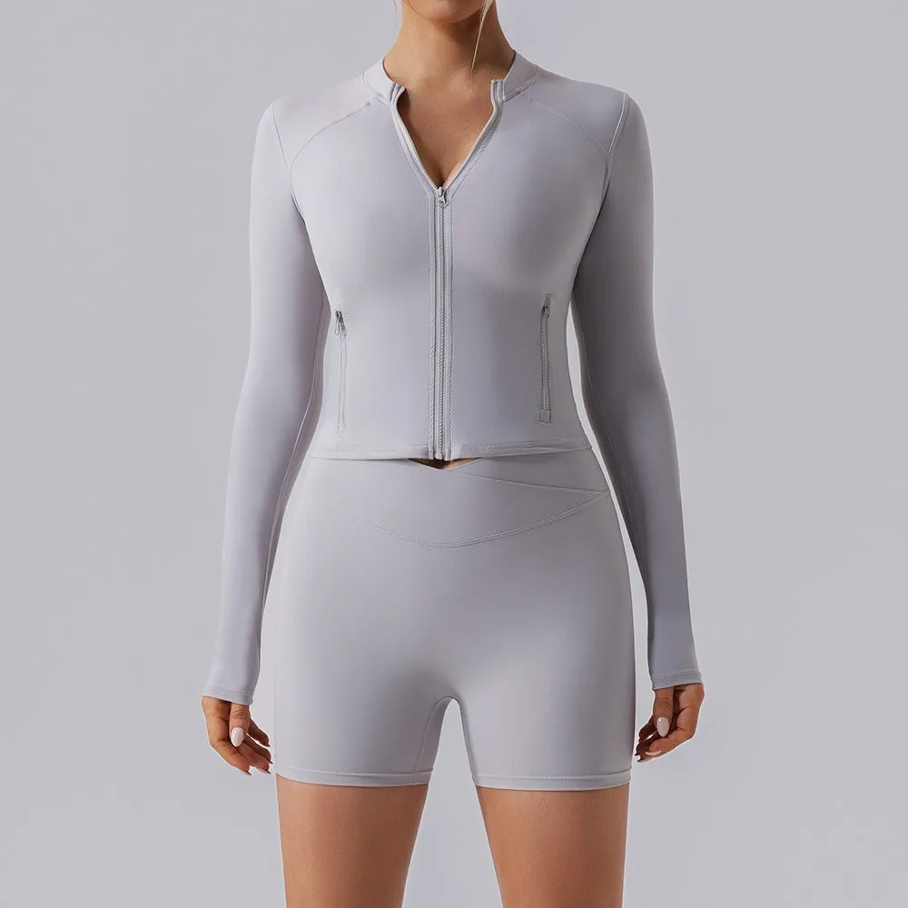 Regina Longsleeve Zip Top & Shorts Set