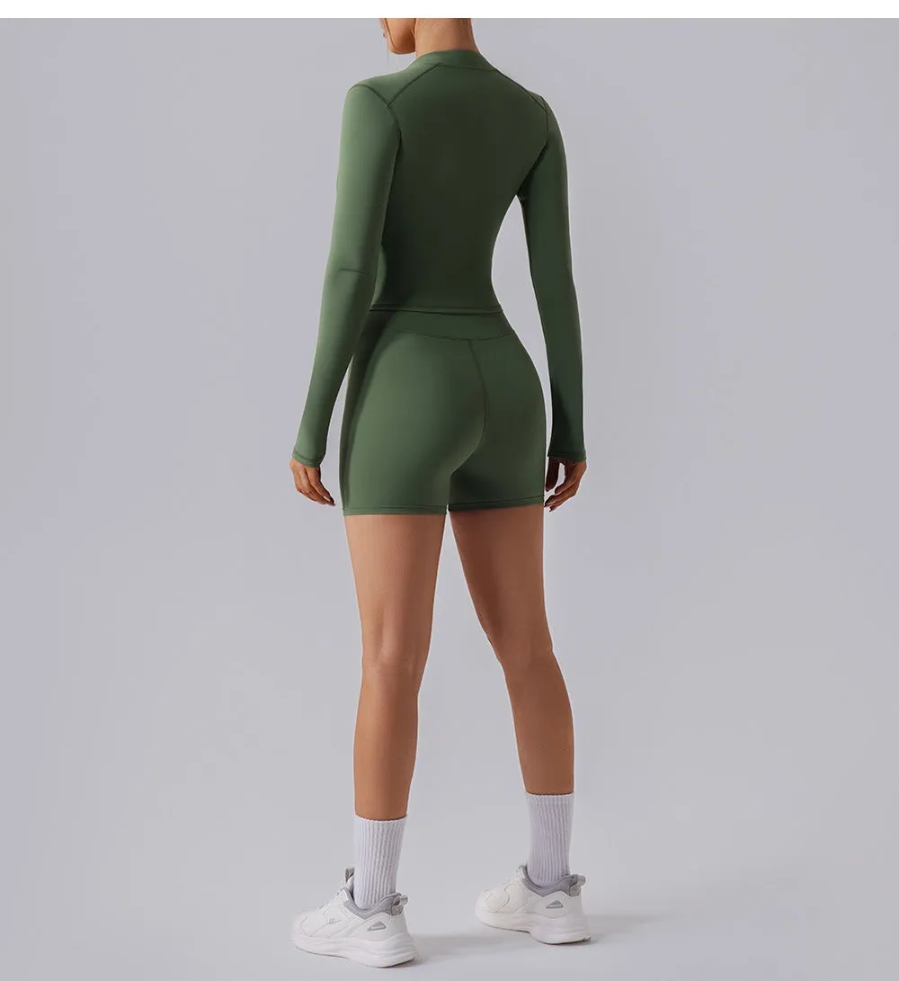 Regina Longsleeve Zip Top & Shorts Set