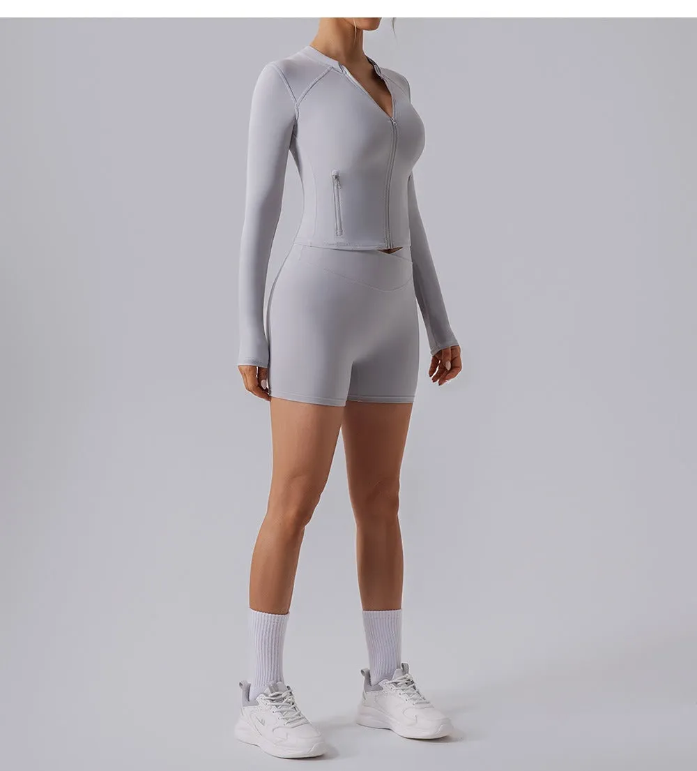 Regina Longsleeve Zip Top & Shorts Set