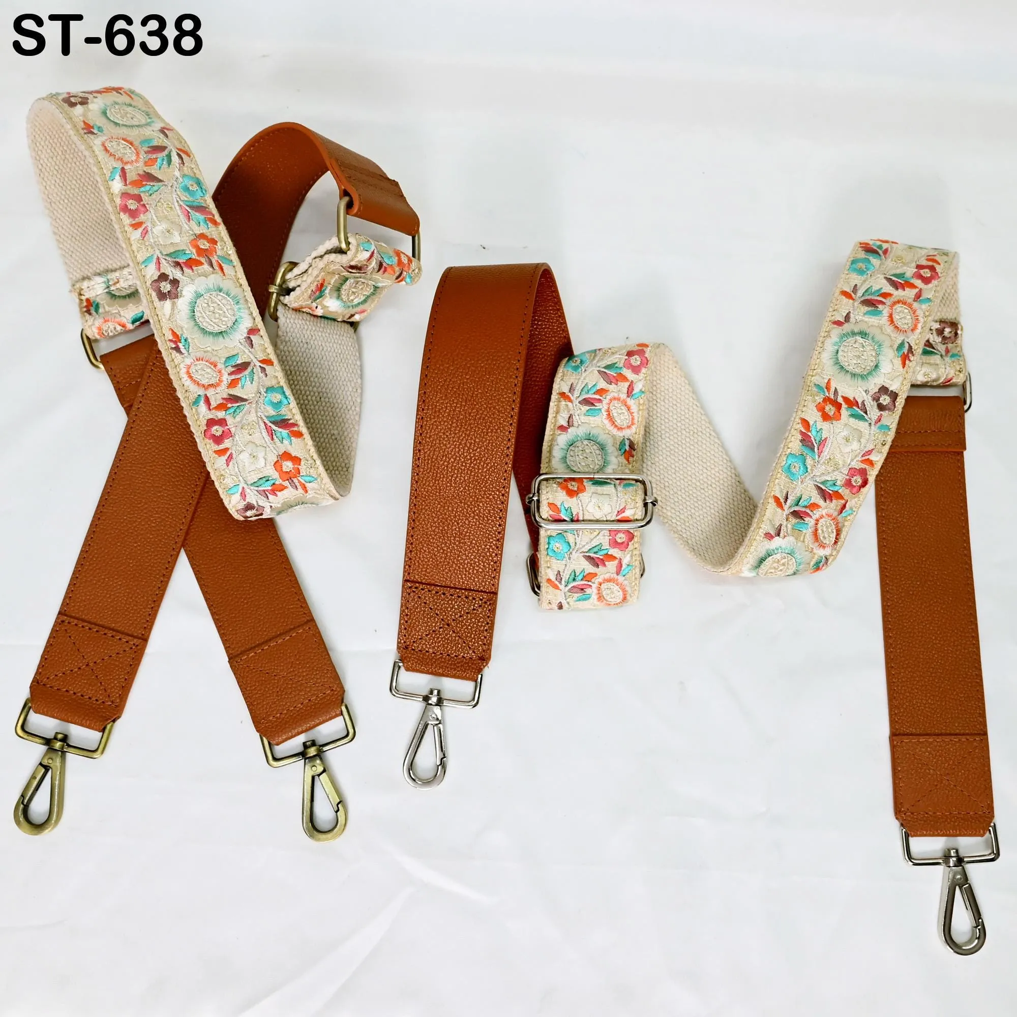 Replacement Crossbody Leather Strap Handbag Adjustable Strap Messenger Bag Shoulder Strap Purses Embroidery Brown Birthday Gift for Mother