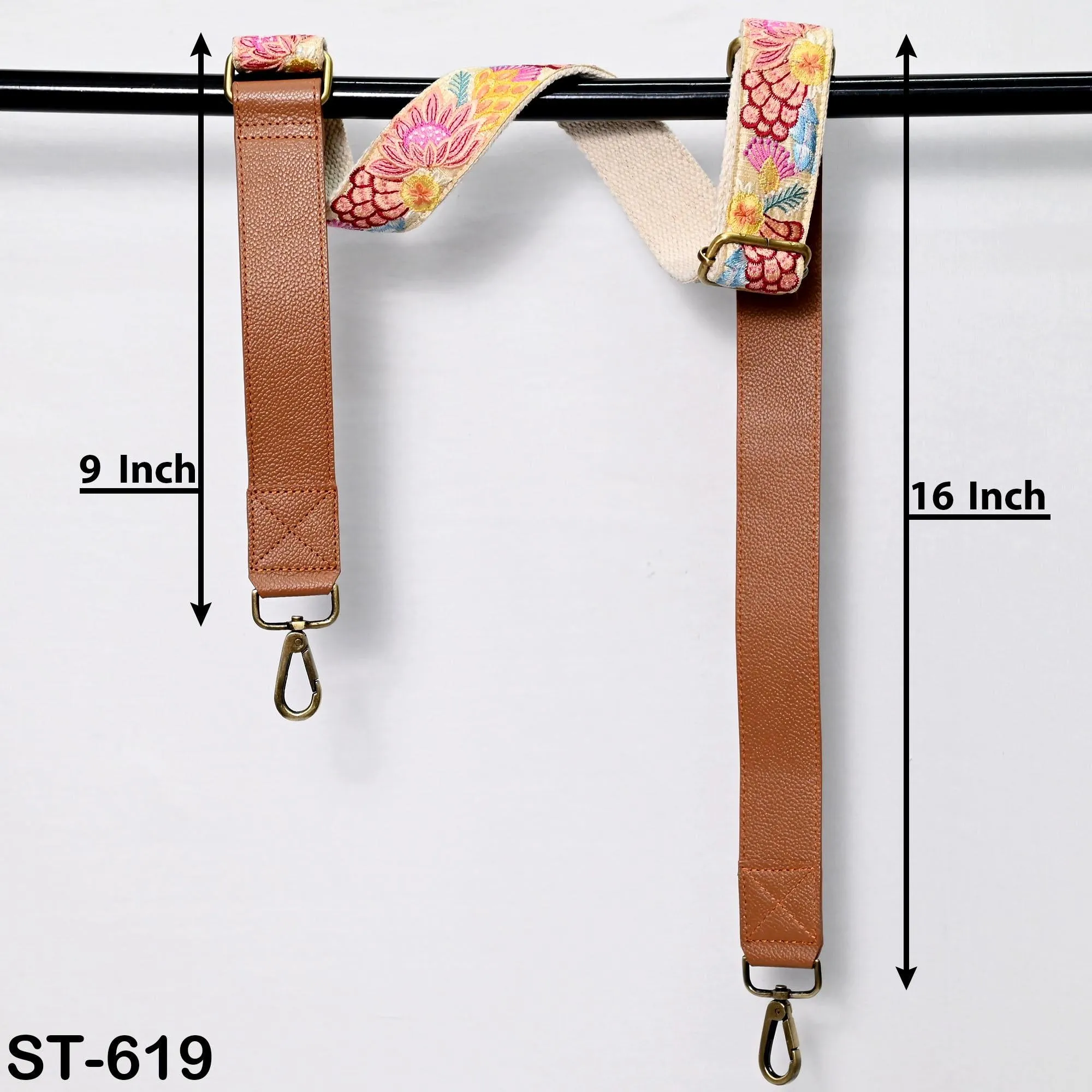 Replacement Crossbody Leather Strap Handbag Adjustable Strap Messenger Bag Shoulder Strap Purses Embroidery Brown Birthday Gift for Sister