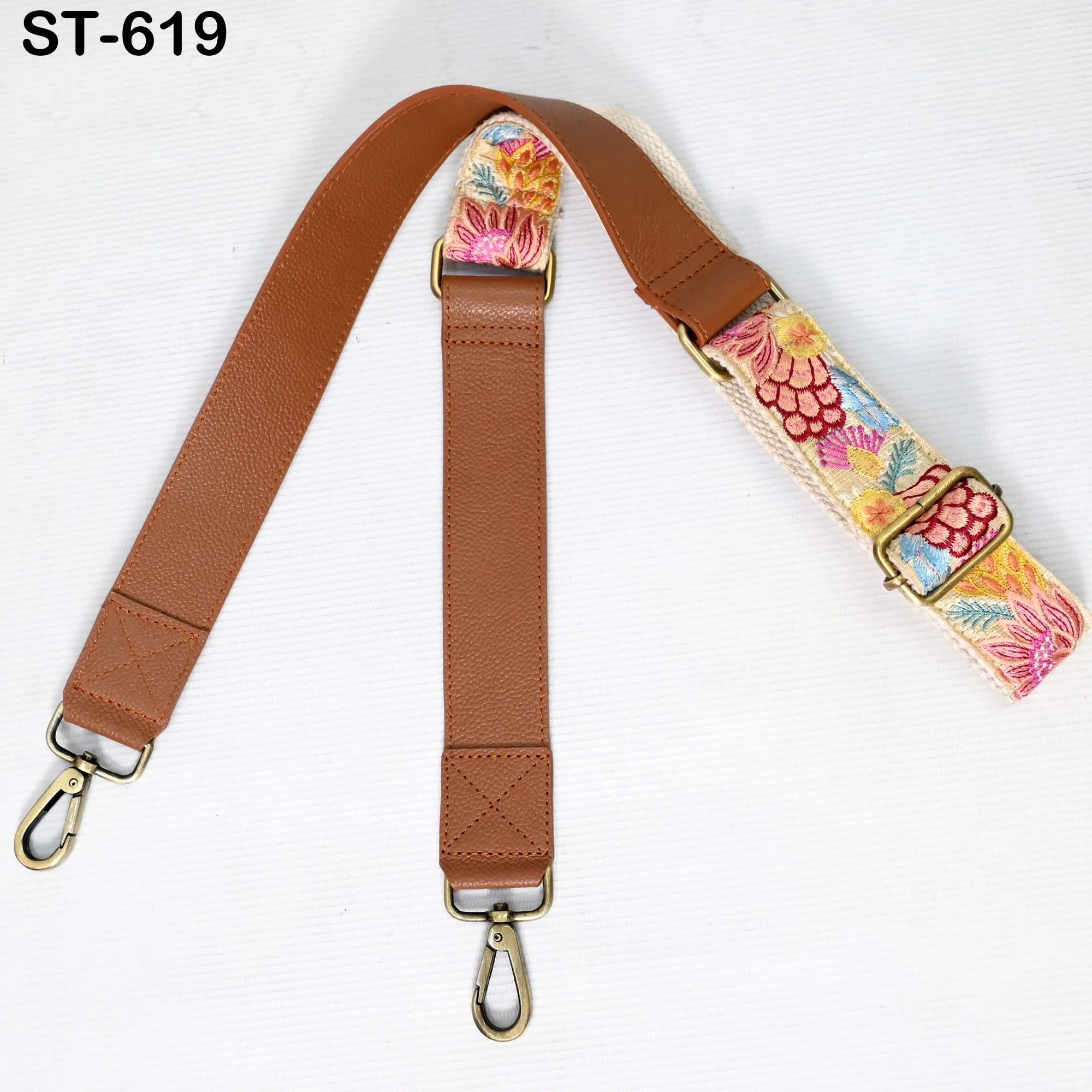 Replacement Crossbody Leather Strap Handbag Adjustable Strap Messenger Bag Shoulder Strap Purses Embroidery Brown Birthday Gift for Sister