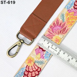 Replacement Crossbody Leather Strap Handbag Adjustable Strap Messenger Bag Shoulder Strap Purses Embroidery Brown Birthday Gift for Sister