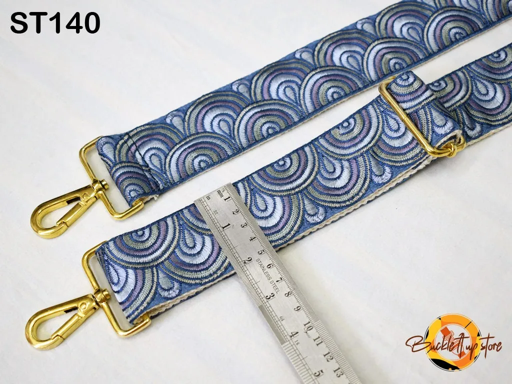 Replacement Guitar Strap Crossbody Sling Bag Strap for Purses Embroidered Adjustable Handbag Boho Strap Embroidery Camera Strap Gift for Mom