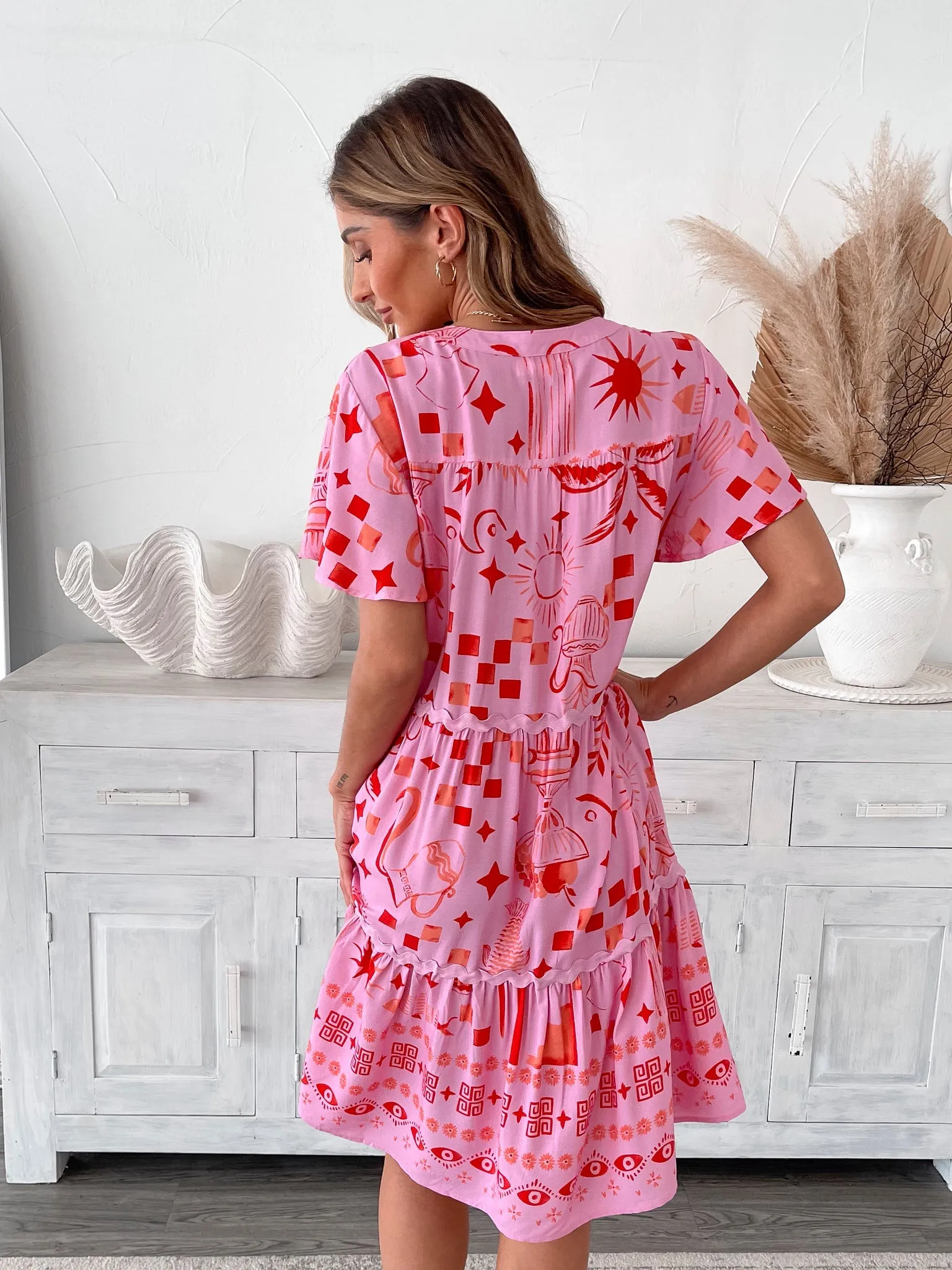 Reyanne Dress - Pink Print