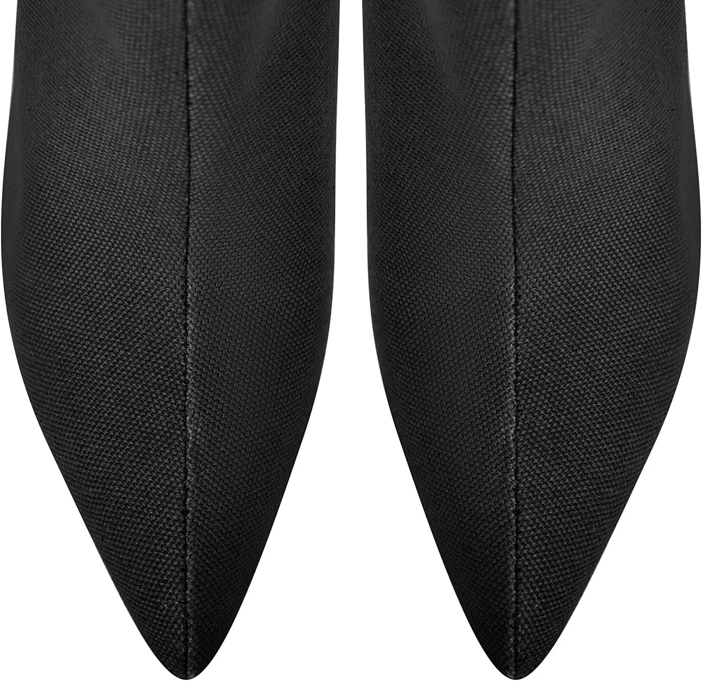 richealnini Women's Thigh High Boots with Straps Canvas Stiletto Heel Sexy Pointed Toe Party Riding Boots