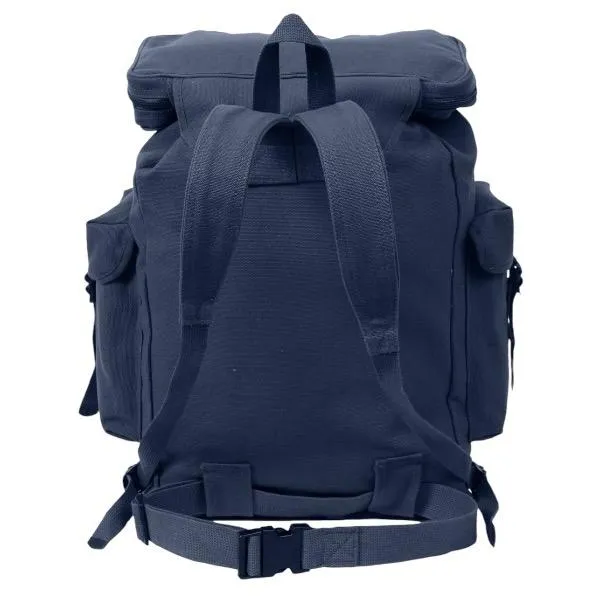 ROTHCO Canvas European Style Rucksack, Heavyweight Canvas Material, 20" x 13" x 7.5", Multi-Pocket Design