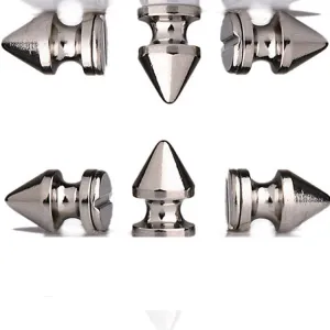 RUBYCA 12MM 100 Sets Metal Tree Spikes and Studs Metallic Screw-Back for DIY Leather-Craft Silver Color