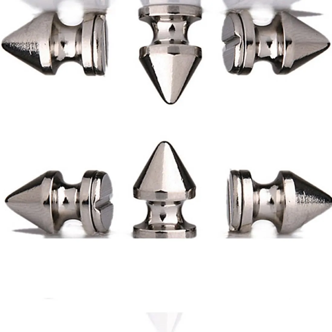 RUBYCA 12MM 100 Sets Metal Tree Spikes and Studs Metallic Screw-Back for DIY Leather-Craft Silver Color