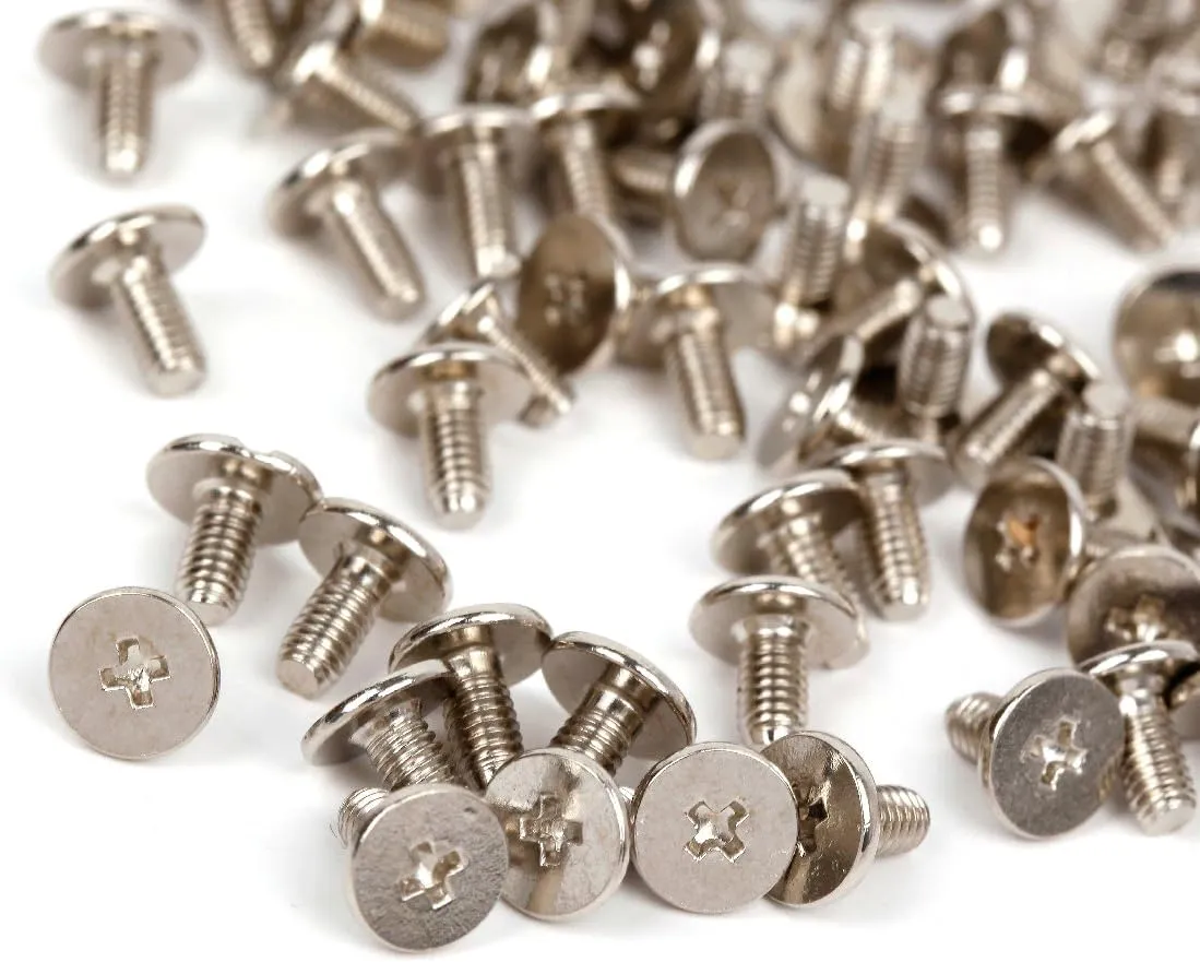 RUBYCA 12MM 100 Sets Metal Tree Spikes and Studs Metallic Screw-Back for DIY Leather-Craft Silver Color