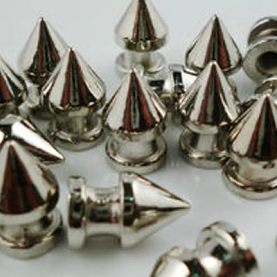 RUBYCA 12MM 100 Sets Metal Tree Spikes and Studs Metallic Screw-Back for DIY Leather-Craft Silver Color