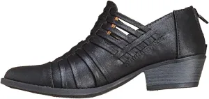 Sandals Women's Crossborder Trade Large Size European and American Low Heel Shoes Thick Heel Zipper Sandals (Black, 7.5)