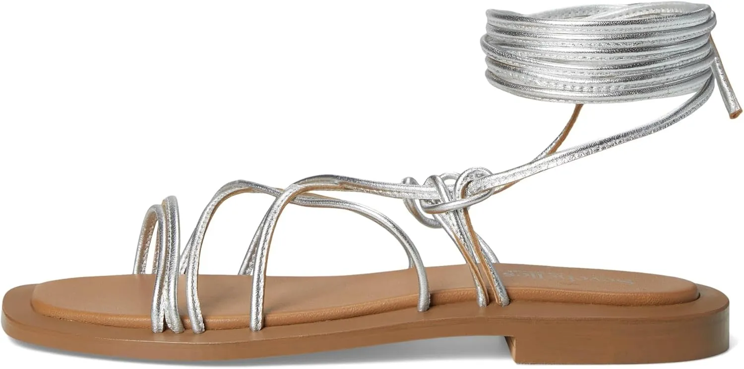 Seychelles Women's Lilac Two Metallic Leather Flat Sandal