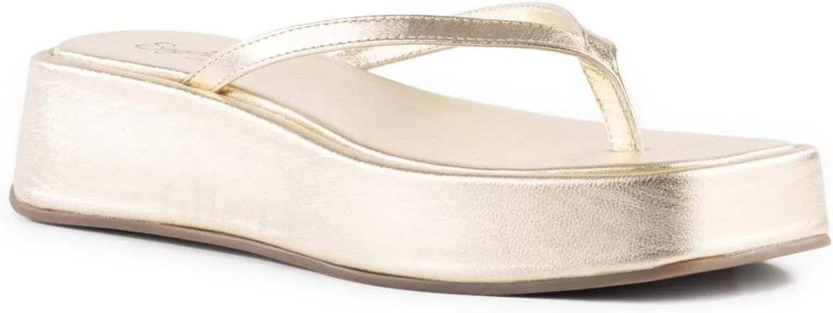 Seychelles Womens Sunflower Solid Vegan Leather Platform Sandals