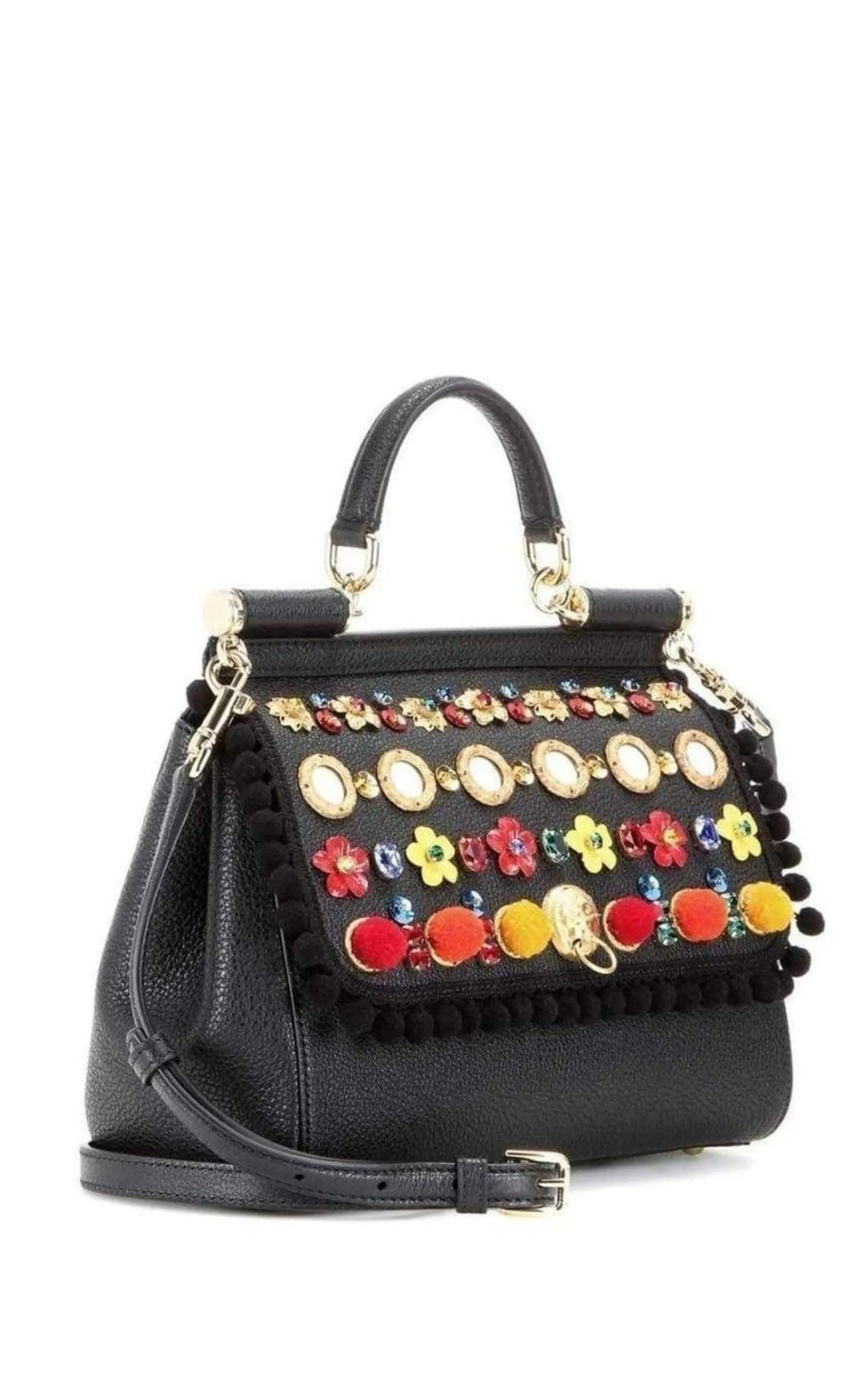 Sicily In Raffia Shoulder Leather Bag