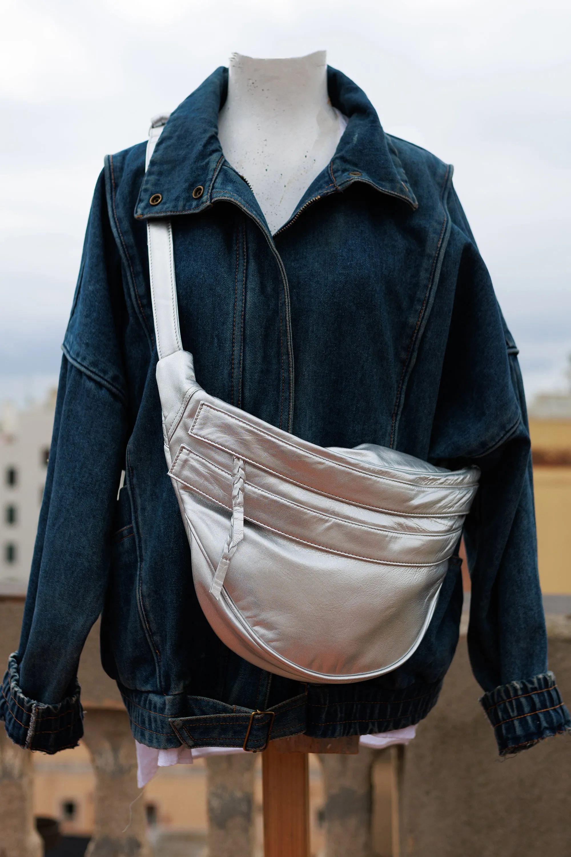 Silver Metallic Shoulder Bag