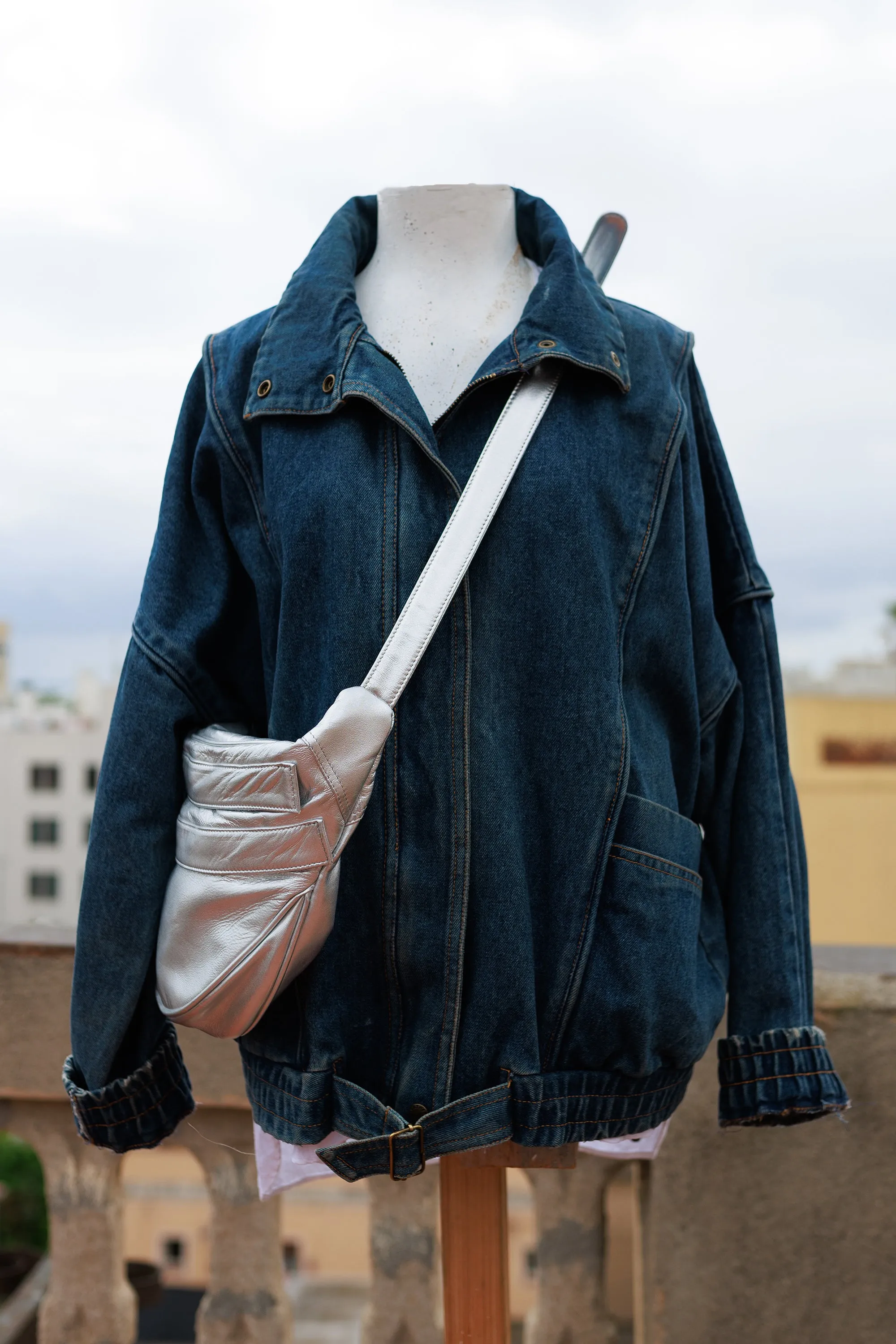 Silver Metallic Shoulder Bag