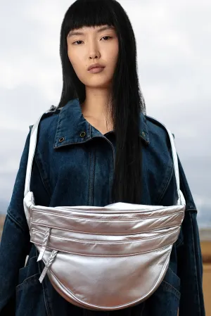 Silver Metallic Shoulder Bag