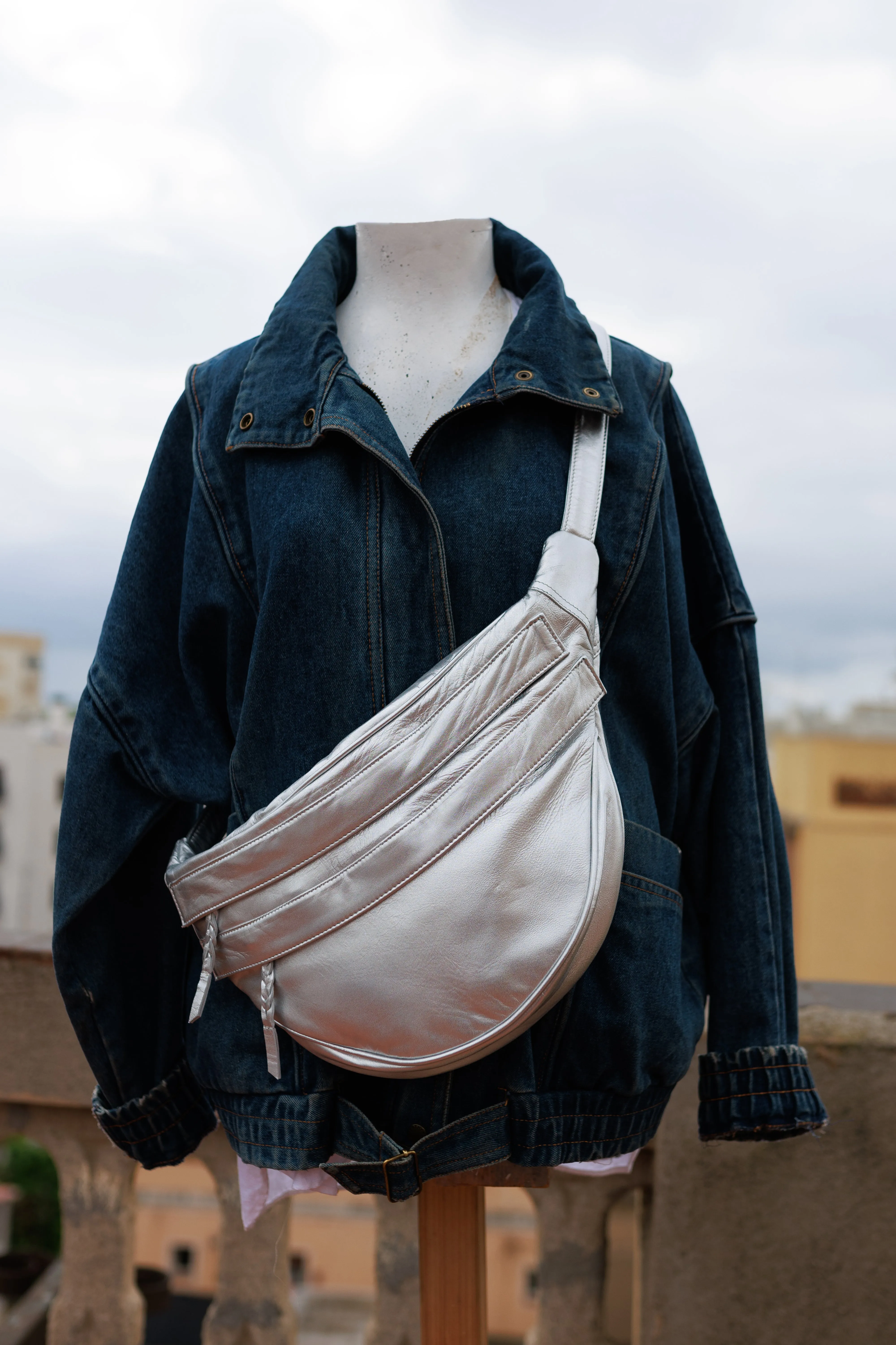 Silver Metallic Shoulder Bag