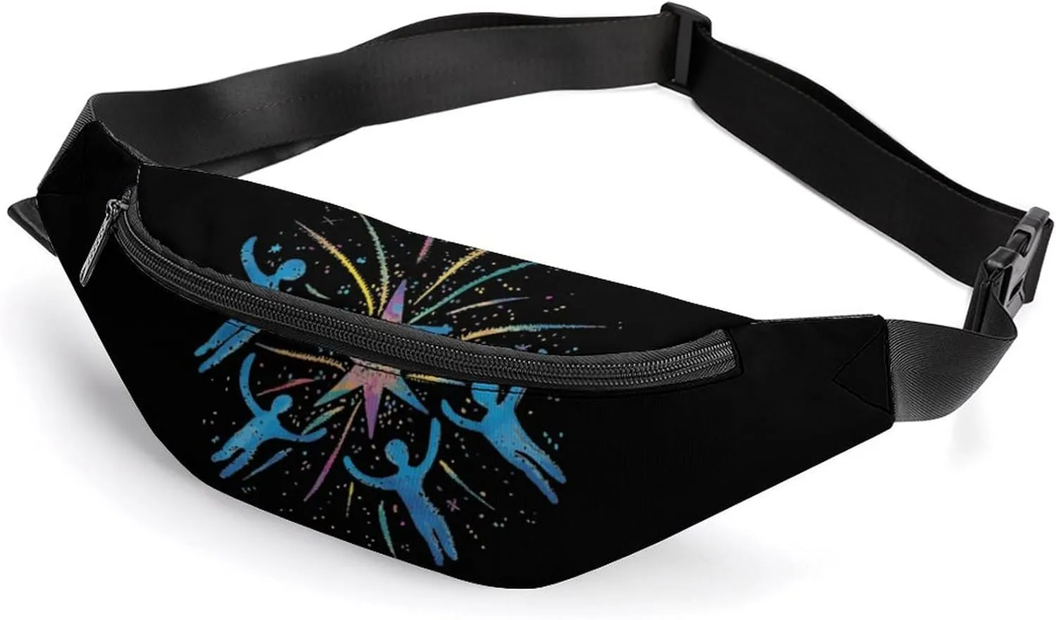 Six Pointed Star Party Crossbody Fanny Pack Waist Packs Adjustable Shoulder Bags Sling Bag for Hiking Running Cycling