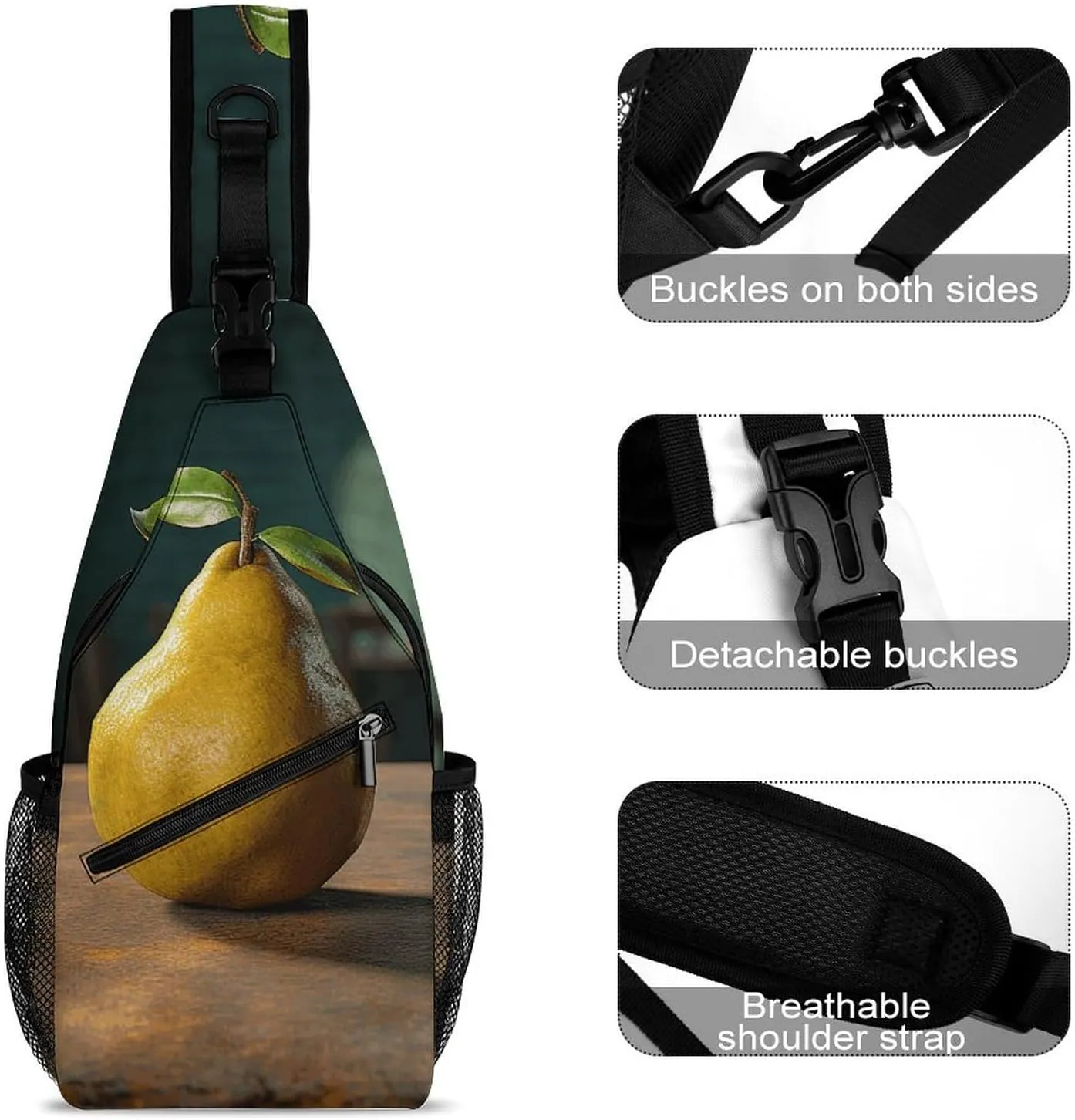 Sling Backpack Crossbody for Man Woman Pineapple on The Table Cross Body Adjustable Chest Bag