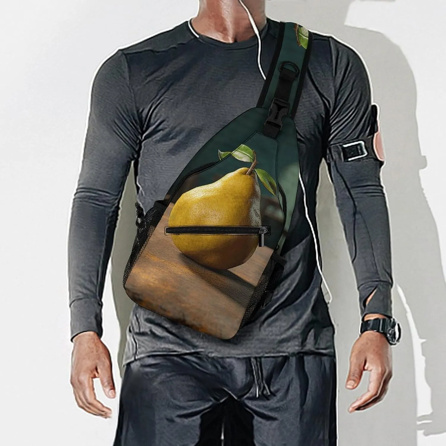 Sling Backpack Crossbody for Man Woman Pineapple on The Table Cross Body Adjustable Chest Bag