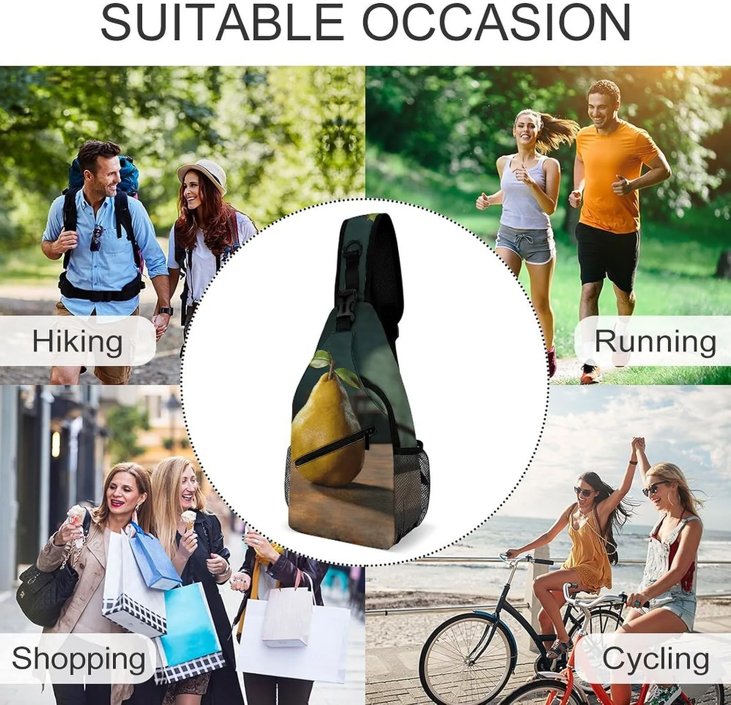 Sling Backpack Crossbody for Man Woman Pineapple on The Table Cross Body Adjustable Chest Bag