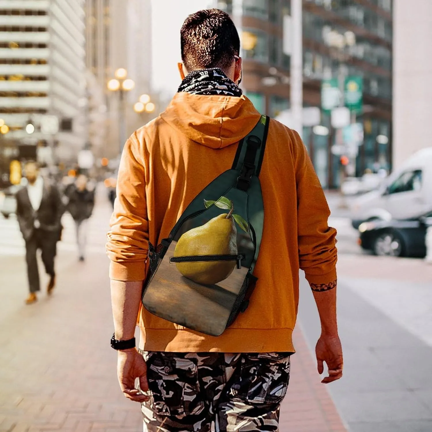 Sling Backpack Crossbody for Man Woman Pineapple on The Table Cross Body Adjustable Chest Bag