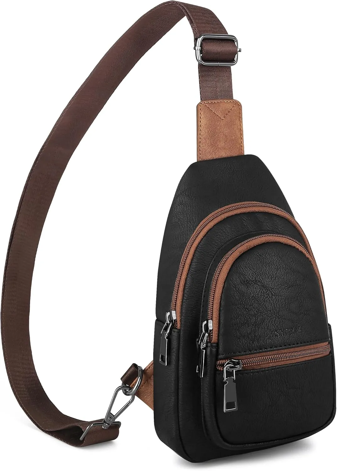 Sling Bag for Women, Crossbody Bags Purse for Women Trendy Vegan Leather Chest Bag with Adjustable Guitar Strap