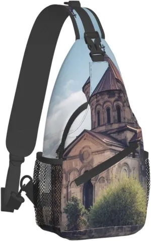 Sling Bag for Women Men Crossbody Bag Small Sling Backpack Armenian Church Chest Bag Hiking Daypack