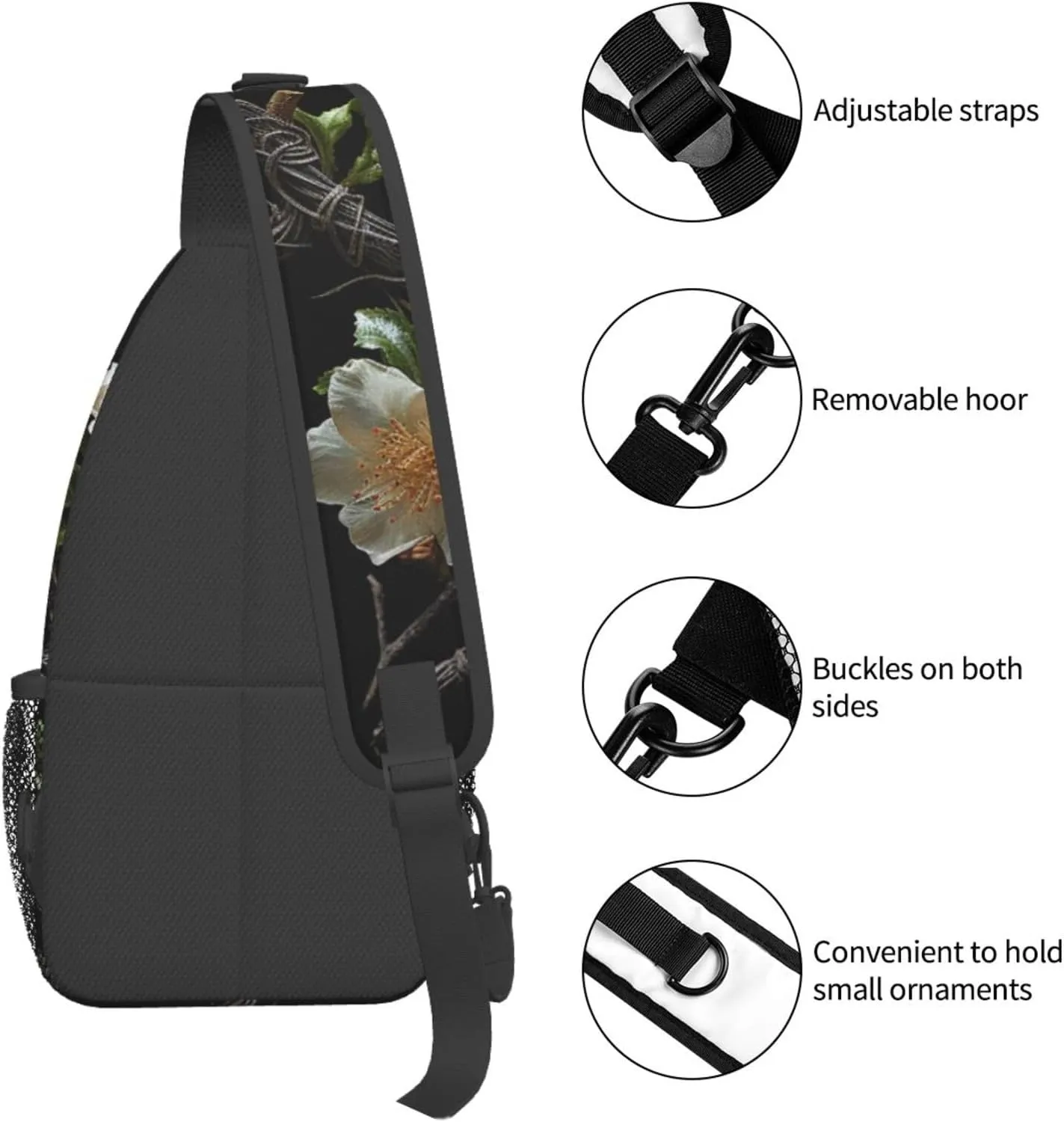 Sling Bag for Women Men Crossbody Bag Small Sling Backpack Twisted Branch Style Chest Bag Hiking Daypack