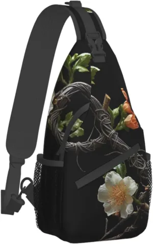 Sling Bag for Women Men Crossbody Bag Small Sling Backpack Twisted Branch Style Chest Bag Hiking Daypack