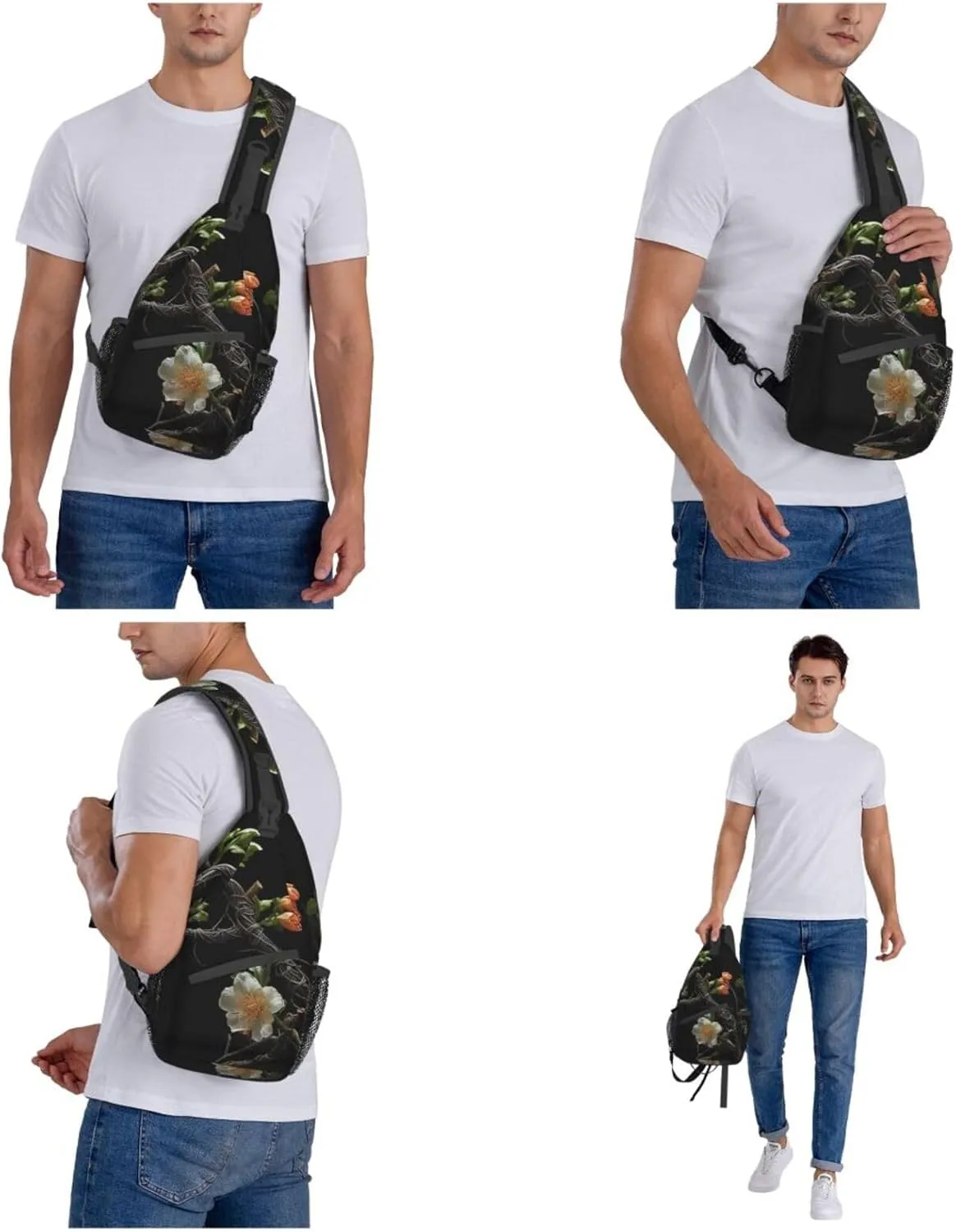 Sling Bag for Women Men Crossbody Bag Small Sling Backpack Twisted Branch Style Chest Bag Hiking Daypack