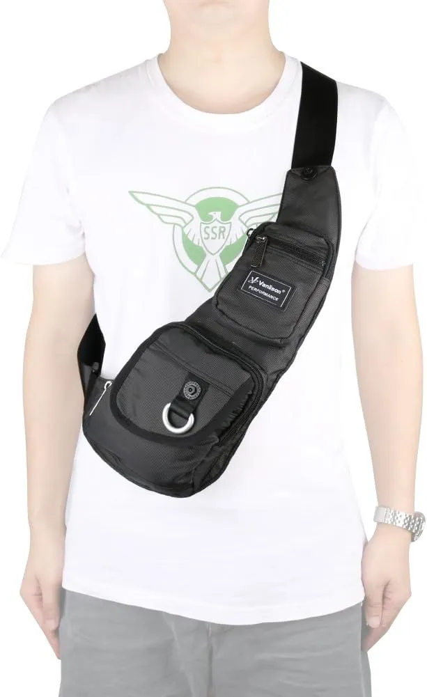 Sling Bag - Small Crossbody Chest Backpack for Men & Women, Lightweight Shoulder Bag in Black