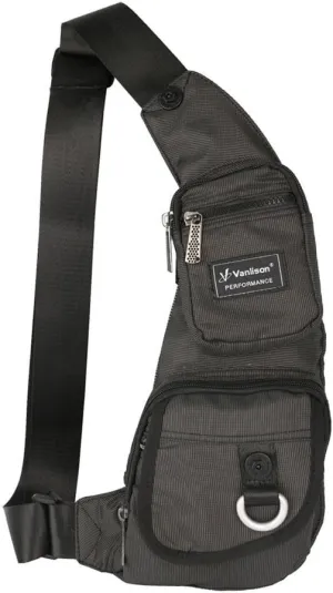 Sling Bag - Small Crossbody Chest Backpack for Men & Women, Lightweight Shoulder Bag in Black