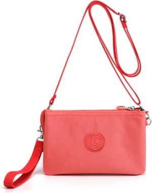 Small Crossbody Bag for Women Lightweight Nylon Shoulder Handbag Multi Pocket Clutch Purse Mobile Phone Bag