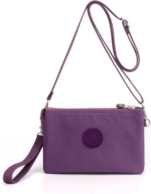 Small Crossbody Bag for Women Lightweight Nylon Shoulder Handbag Multi Pocket Clutch Purse Mobile Phone Bag
