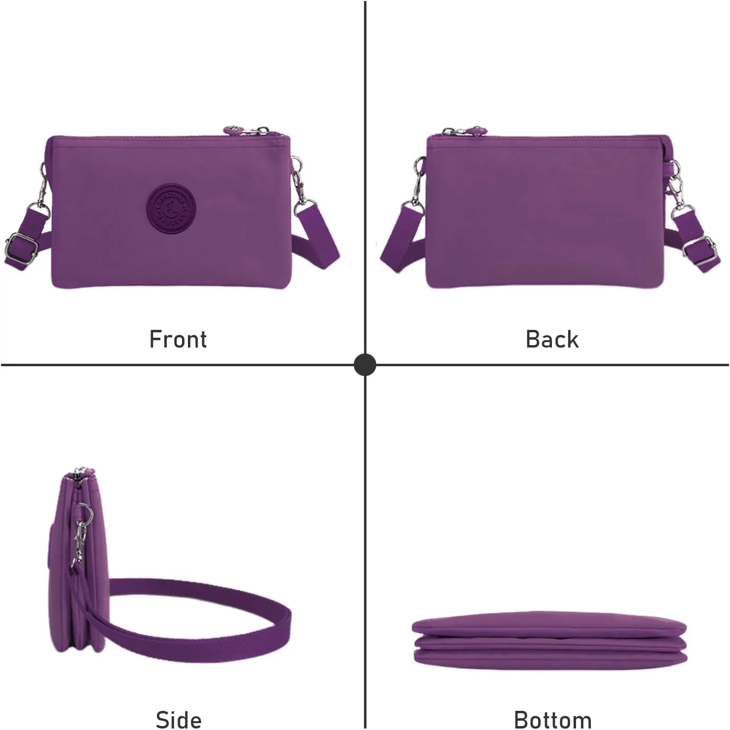 Small Crossbody Bag for Women Lightweight Nylon Shoulder Handbag Multi Pocket Clutch Purse Mobile Phone Bag