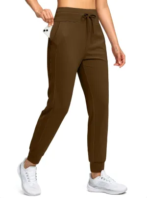 Soothfeel Women's Fleece Lined Joggers Water Resistant High Waisted Sweatpants Winter Warm Thermal Running Hiking Pant Pocket