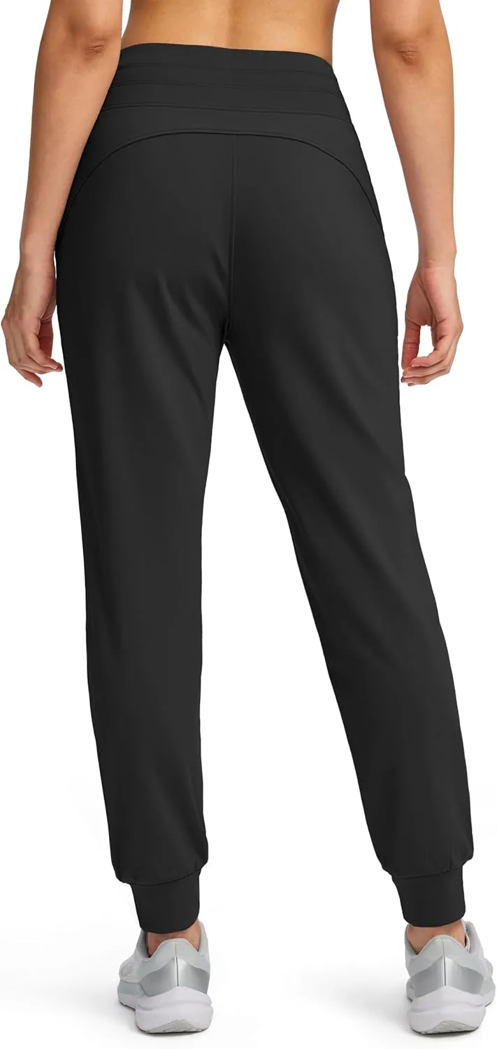 Soothfeel Women's Fleece Lined Joggers Water Resistant High Waisted Sweatpants Winter Warm Thermal Running Hiking Pant Pocket