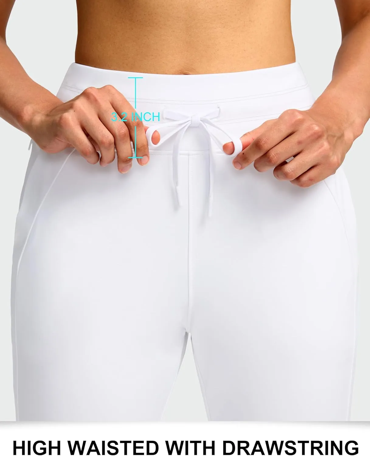 Soothfeel Women's Fleece Lined Joggers Water Resistant High Waisted Sweatpants Winter Warm Thermal Running Hiking Pant Pocket