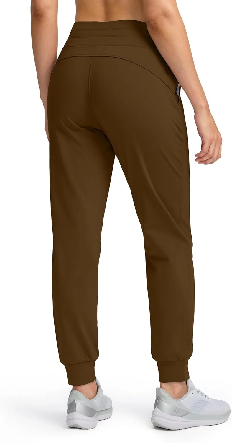 Soothfeel Women's Fleece Lined Joggers Water Resistant High Waisted Sweatpants Winter Warm Thermal Running Hiking Pant Pocket