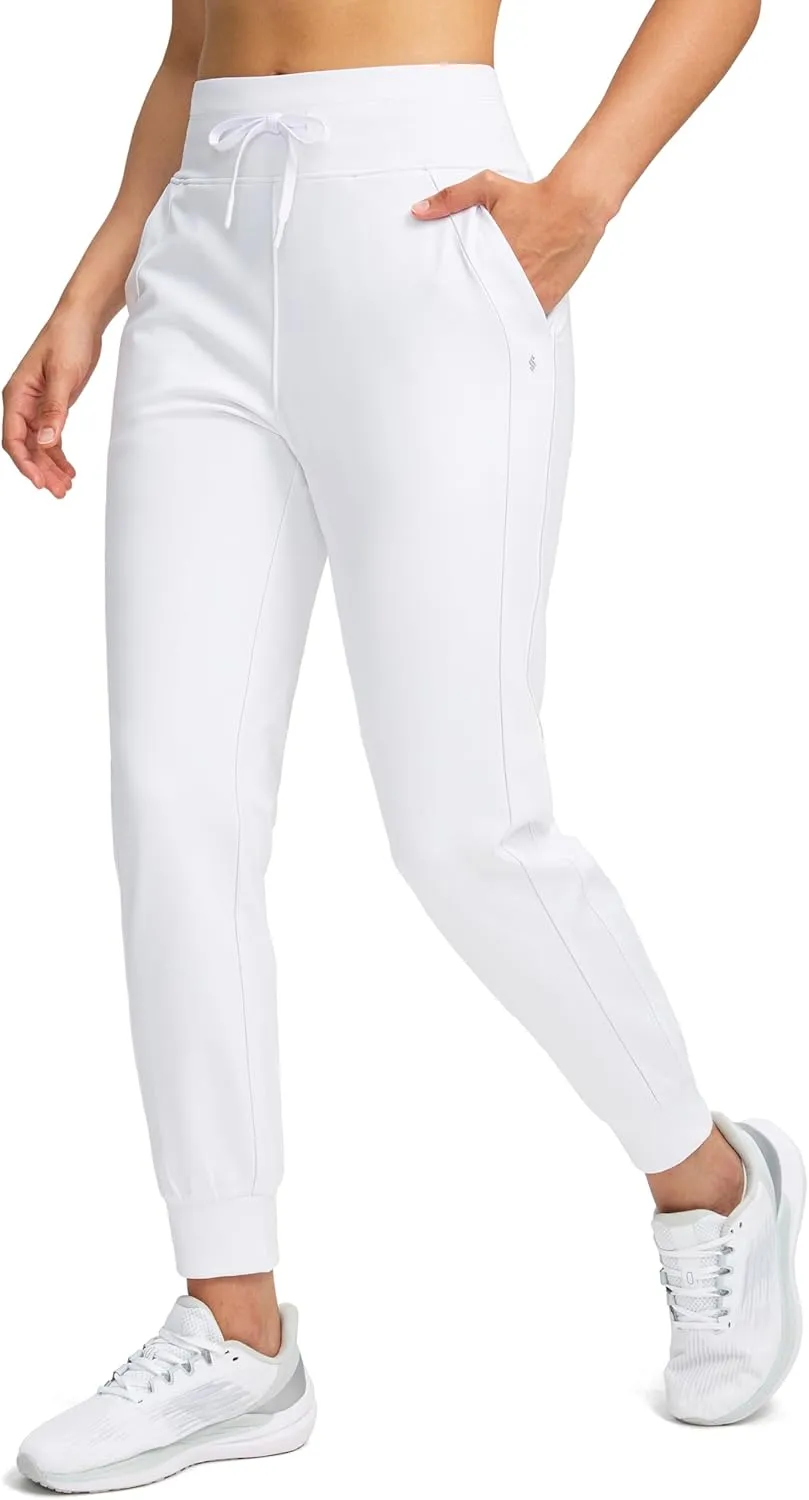 Soothfeel Women's Fleece Lined Joggers Water Resistant High Waisted Sweatpants Winter Warm Thermal Running Hiking Pant Pocket