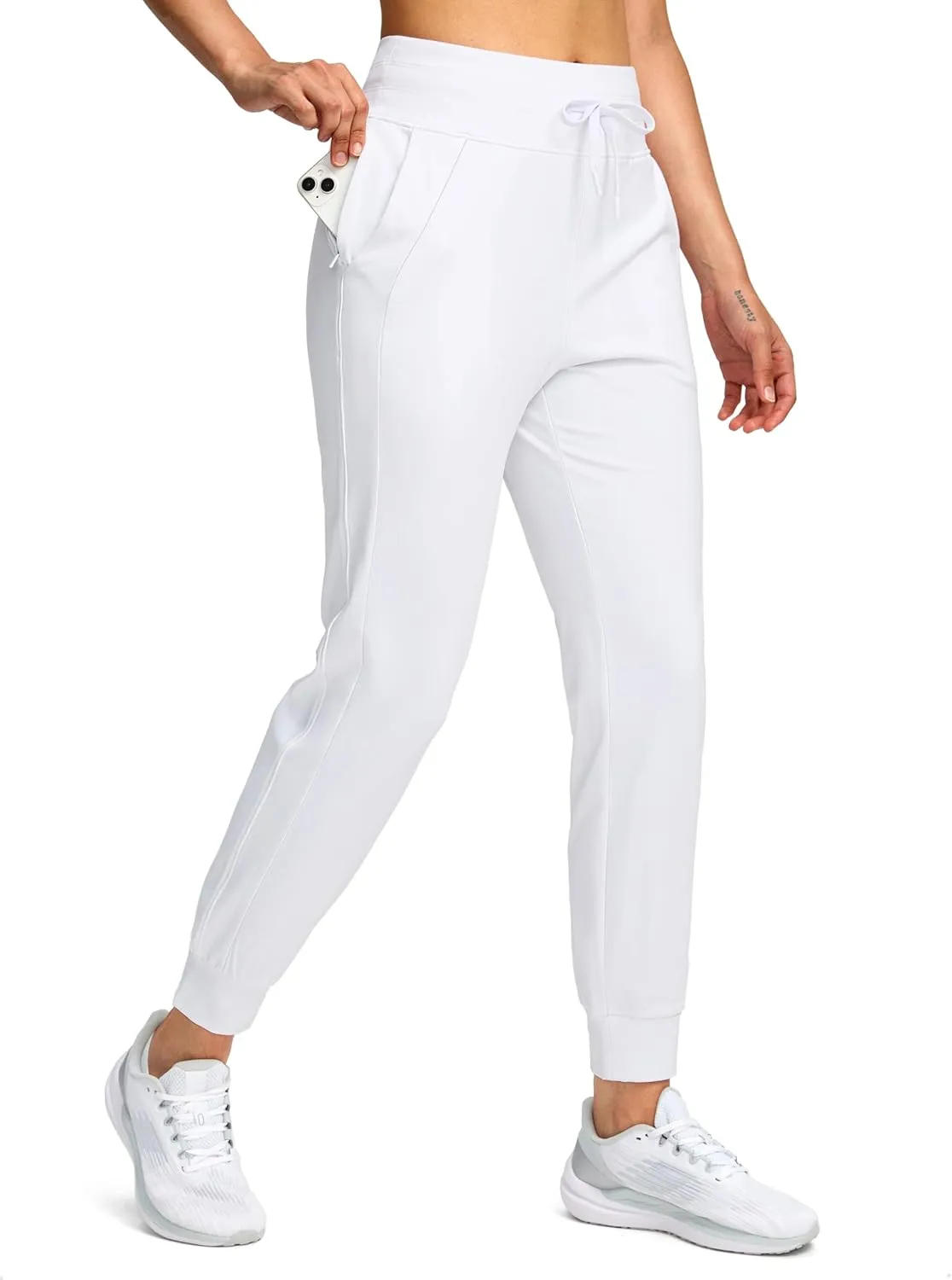 Soothfeel Women's Fleece Lined Joggers Water Resistant High Waisted Sweatpants Winter Warm Thermal Running Hiking Pant Pocket