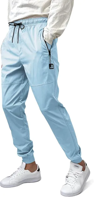 Southpole Men's Quick-Dry Water Resistant Nylon Track Jogger Pants W/Zipped Pockets