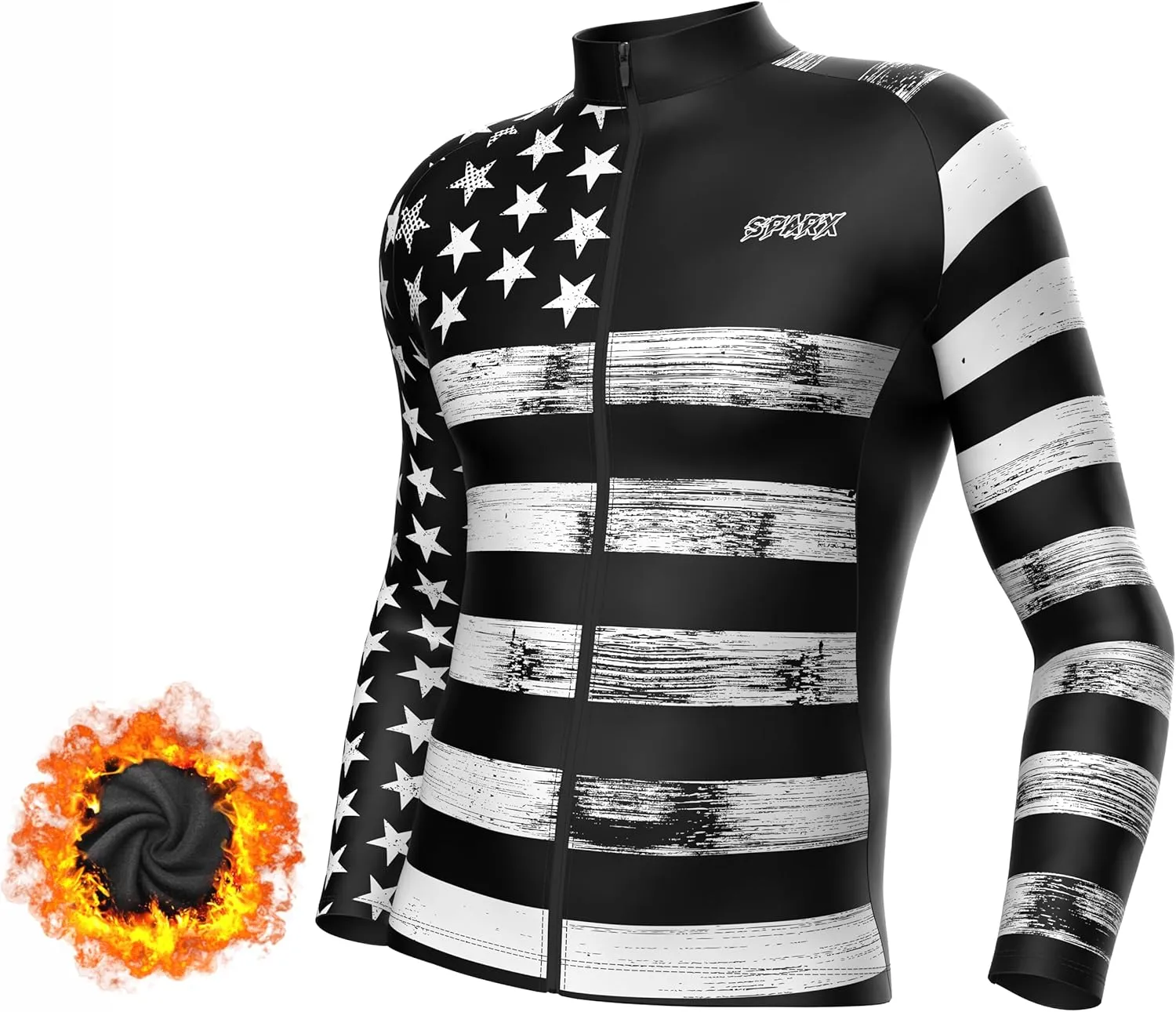 Sparx Men Winter Cycling Jerseys Bike Bicycle Long Sleeve Thermal Fleece Cold Weather Jacket